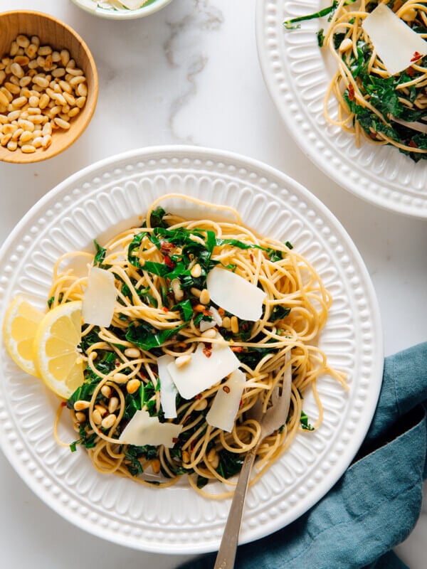lemony collard greens pasta